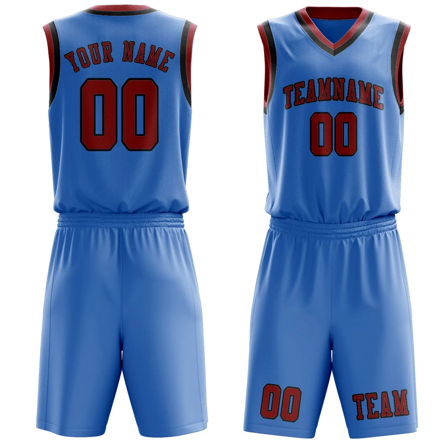 Custom Light Blue Red Basketball Set sold by Tailorly