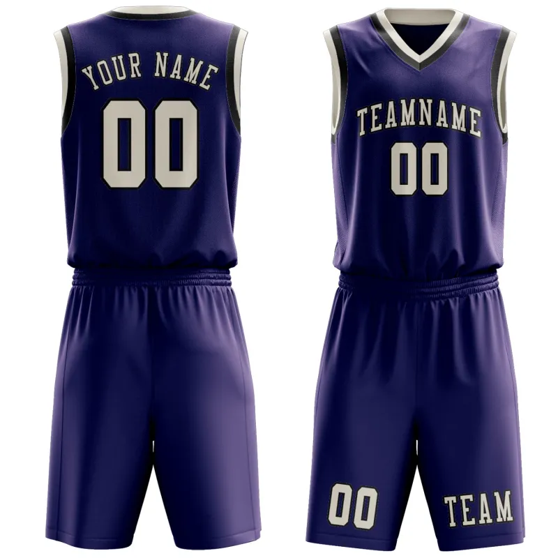 Custom Purple Cream Basketball Set made by Tailorly