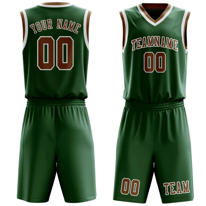 Custom Green Khaki Basketball Set made by Tailorly
