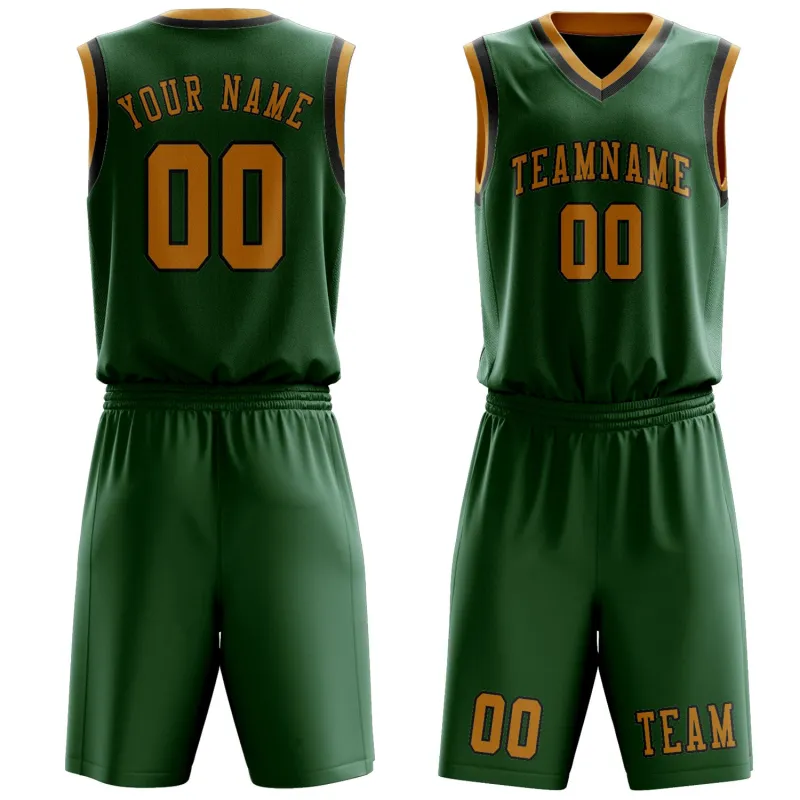 Custom Green Yellow Basketball Set made by Tailorly