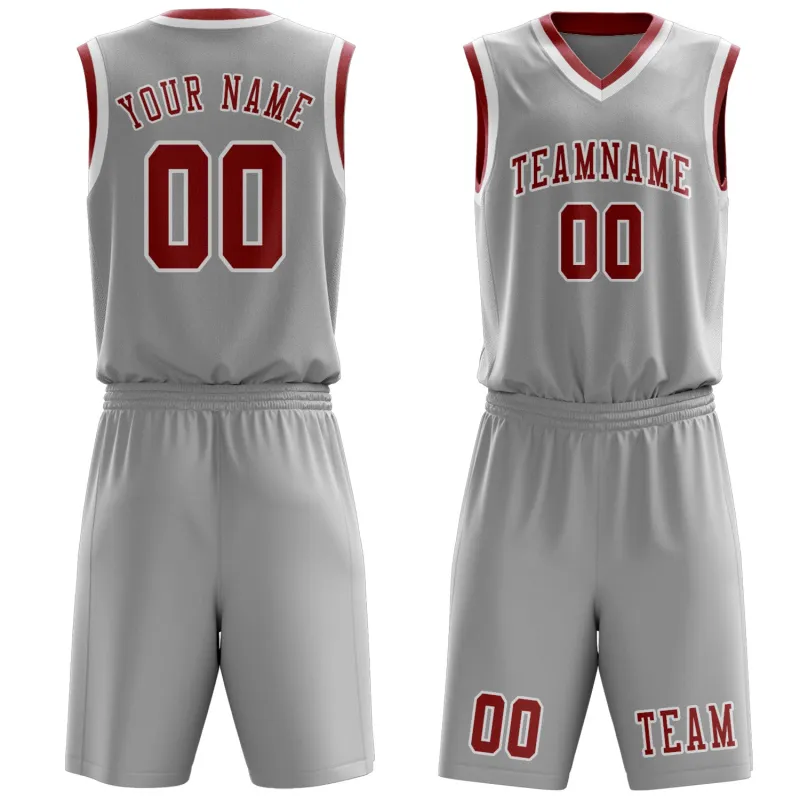 Custom Gray Red Basketball Set made by Tailorly
