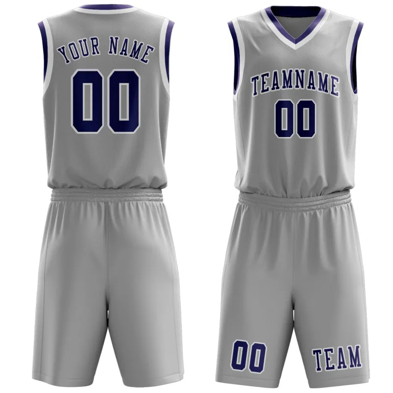 Custom Gray Purple Basketball Set made by Tailorly