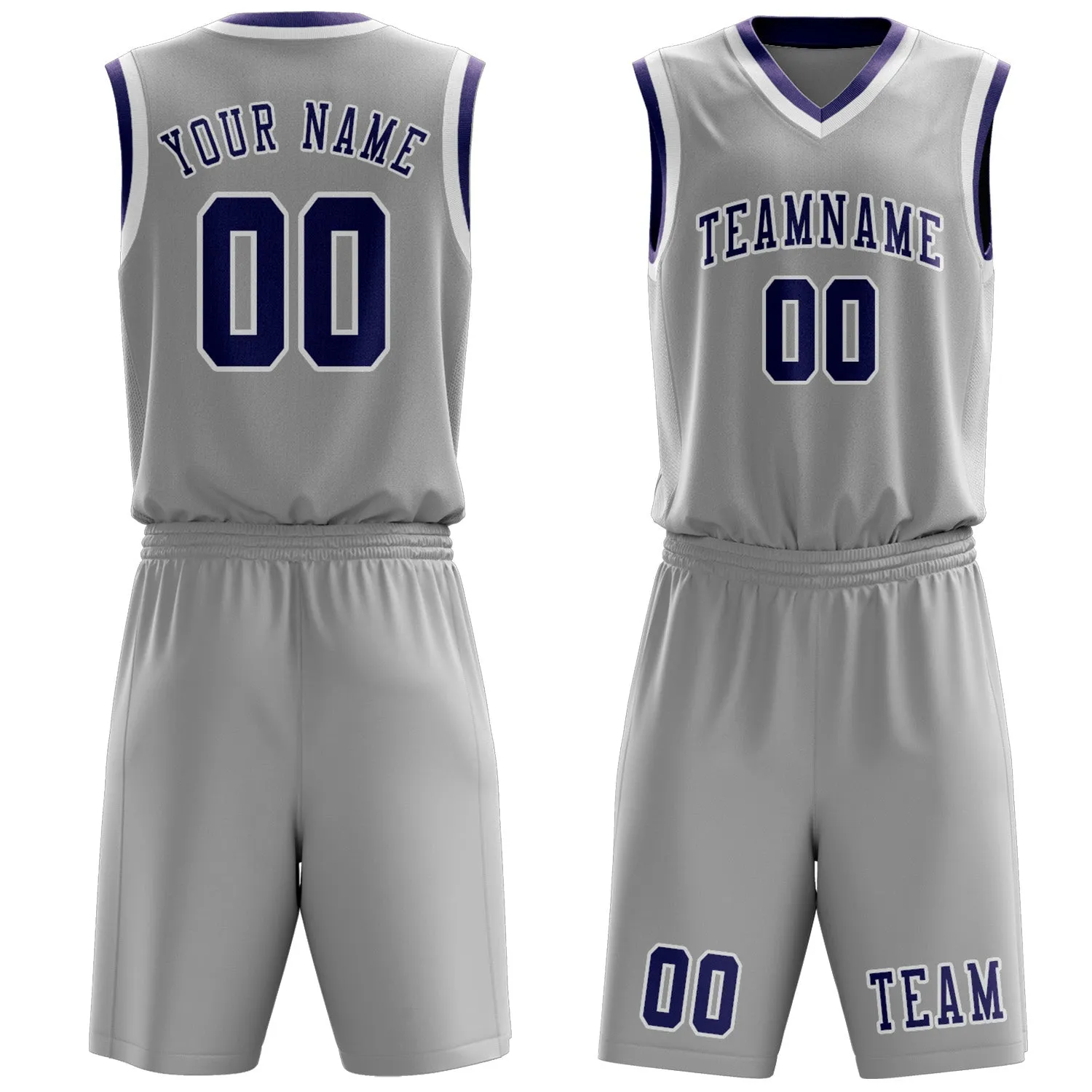Custom Gray Purple Basketball Set sold by Tailorly