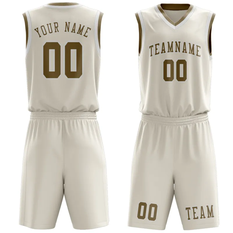 Custom Cream Light Khaki Basketball Set made by Tailorly