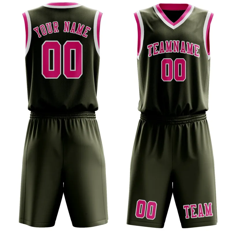 Custom Olive Pink Basketball Set made by Tailorly