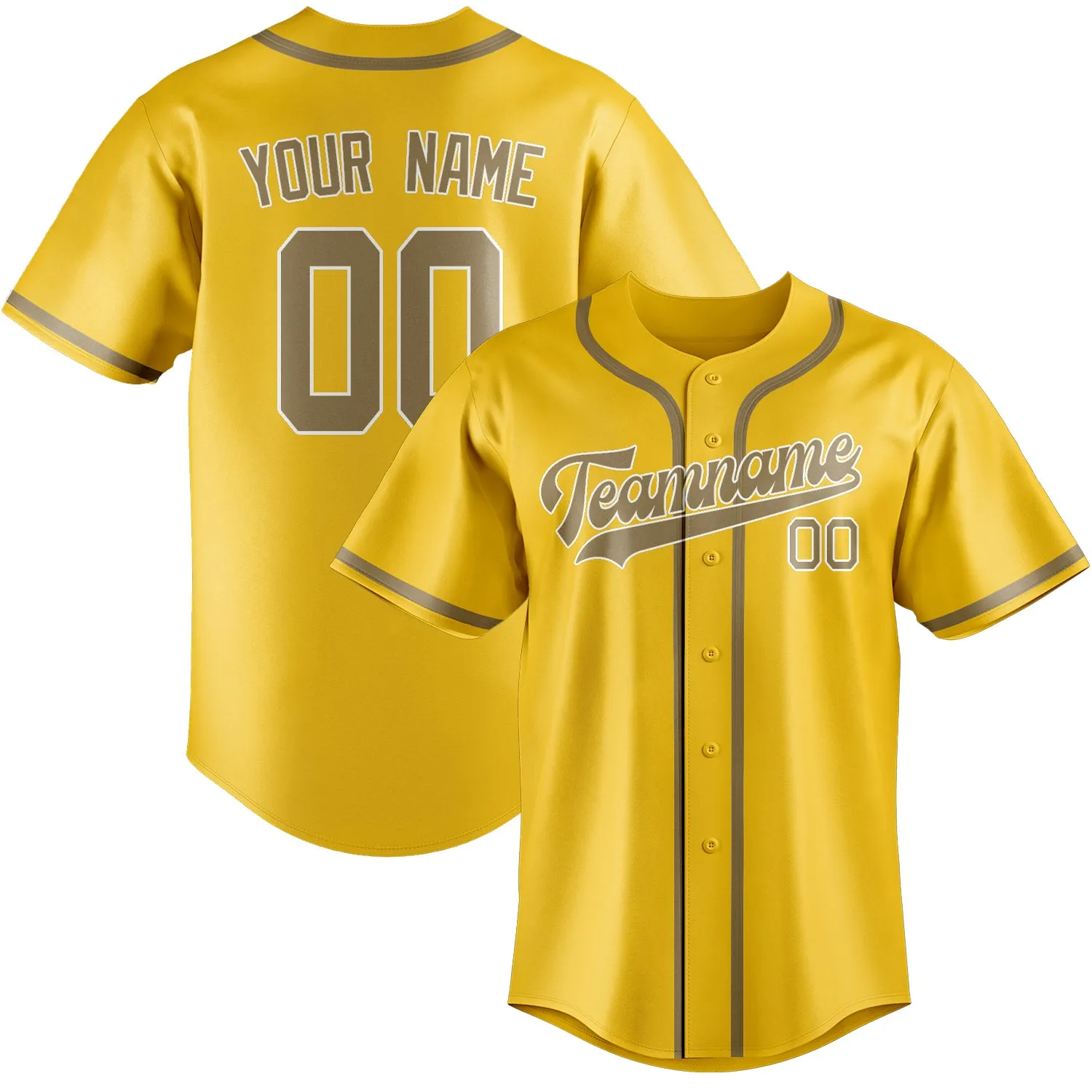 Custom Gold Light Khaki Baseball Jersey sold by Tailorly