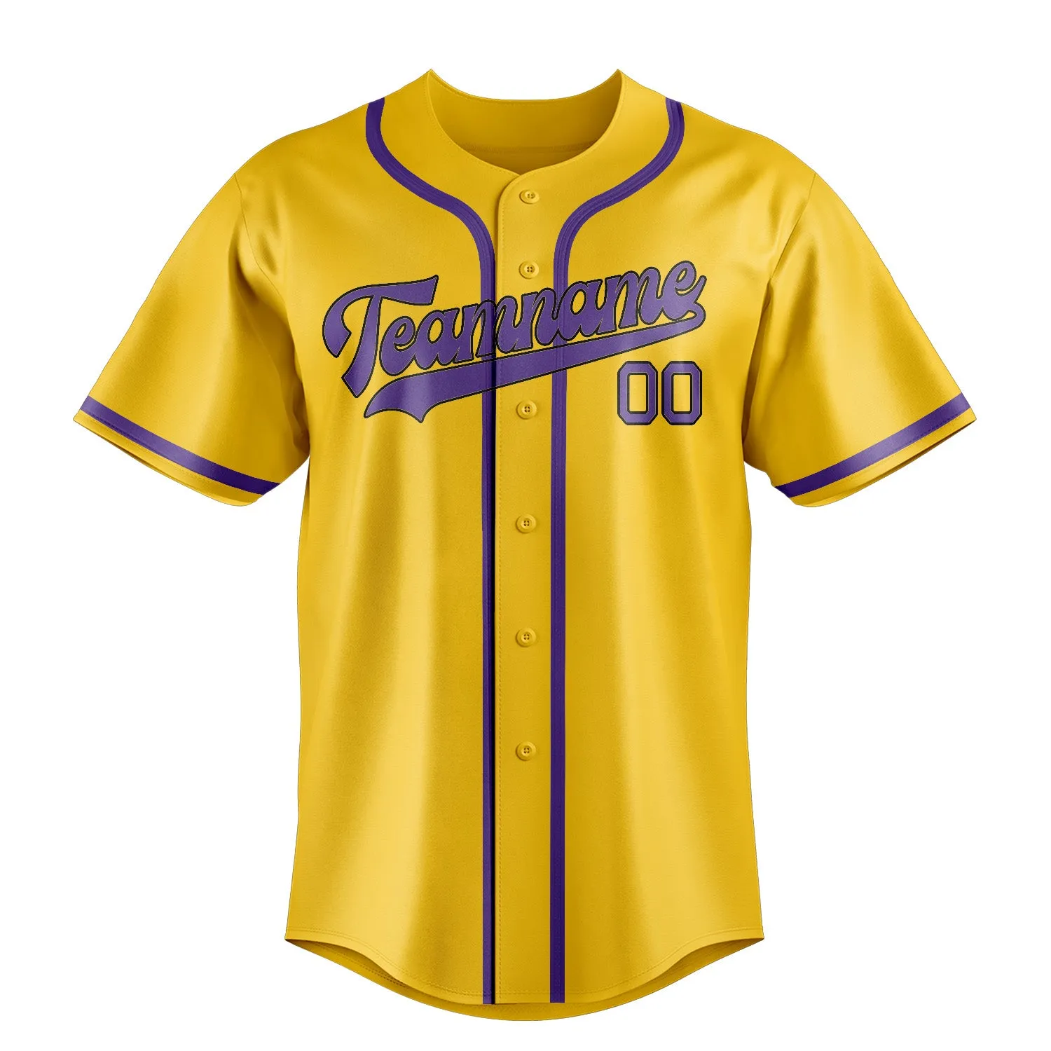Custom Gold Light Purple Baseball Jersey sold by Tailorly product image thumbnail 2