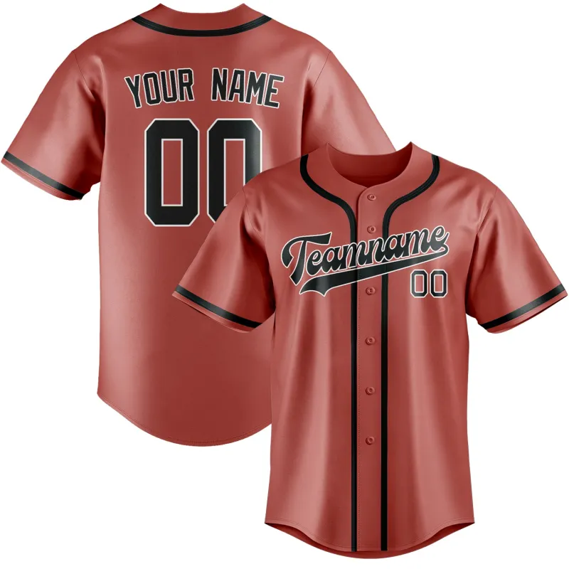 Custom Copper Rose Dark Grey Baseball Jersey made by Tailorly