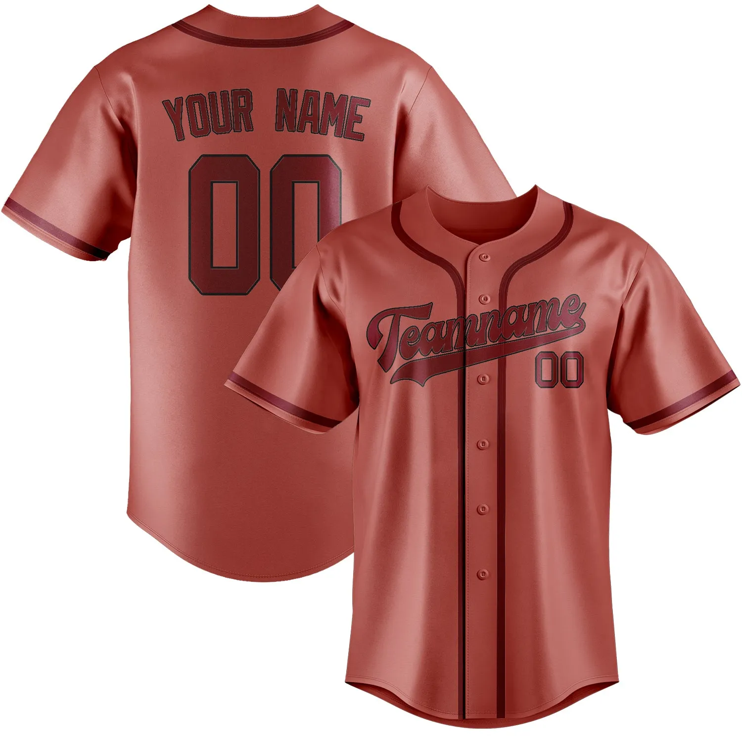 Custom Copper Rose Crimson Red Baseball Jersey sold by Tailorly