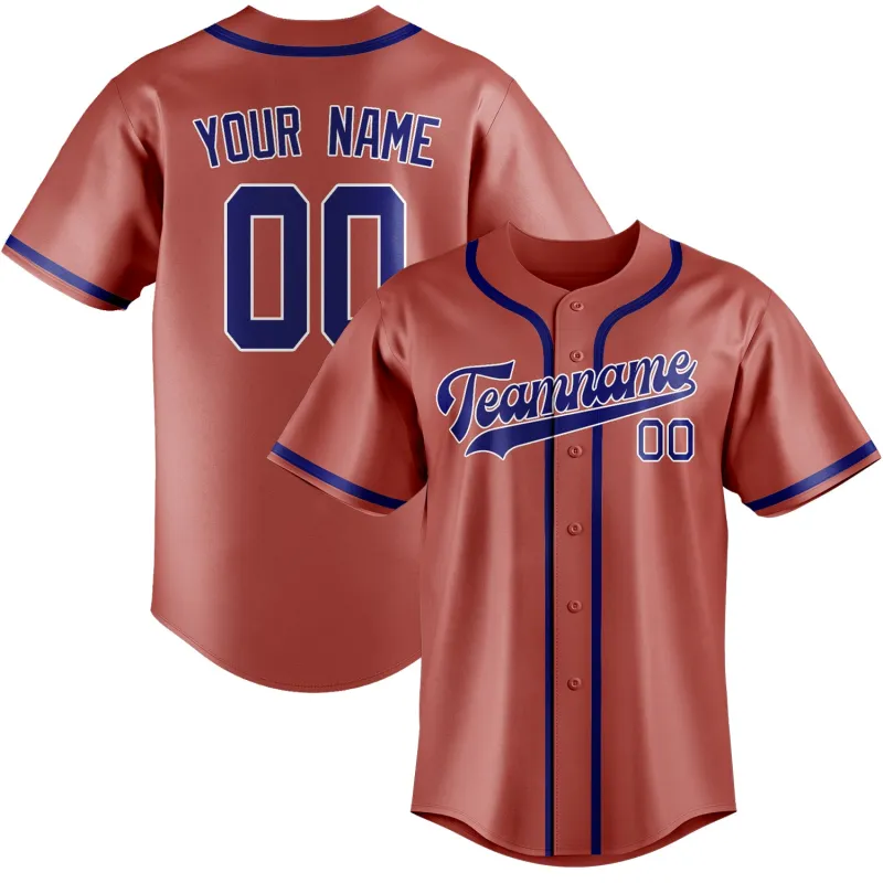 Custom Copper Rose Sky Blue Baseball Jersey made by Tailorly
