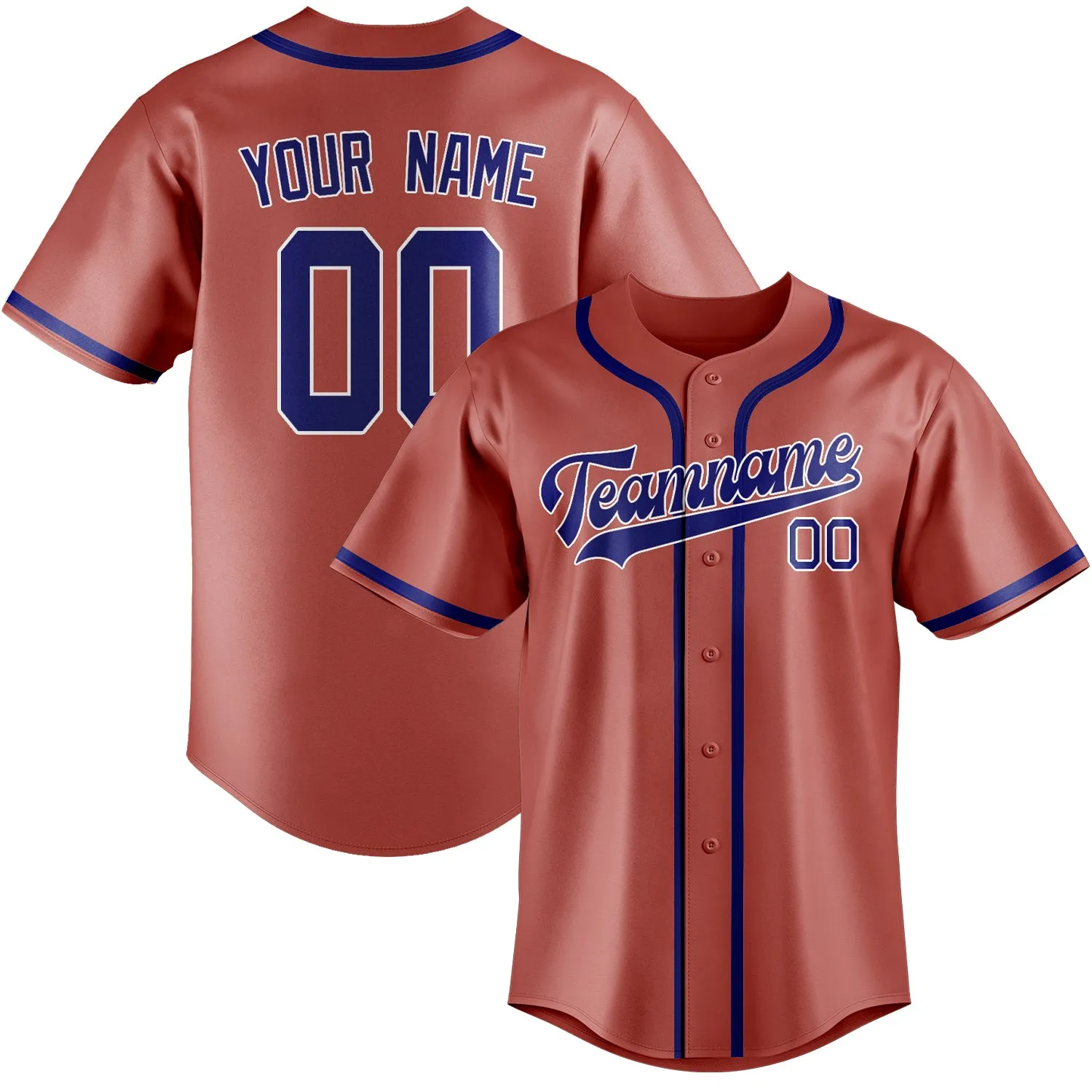 Custom Copper Rose Sky Blue Baseball Jersey sold by Tailorly