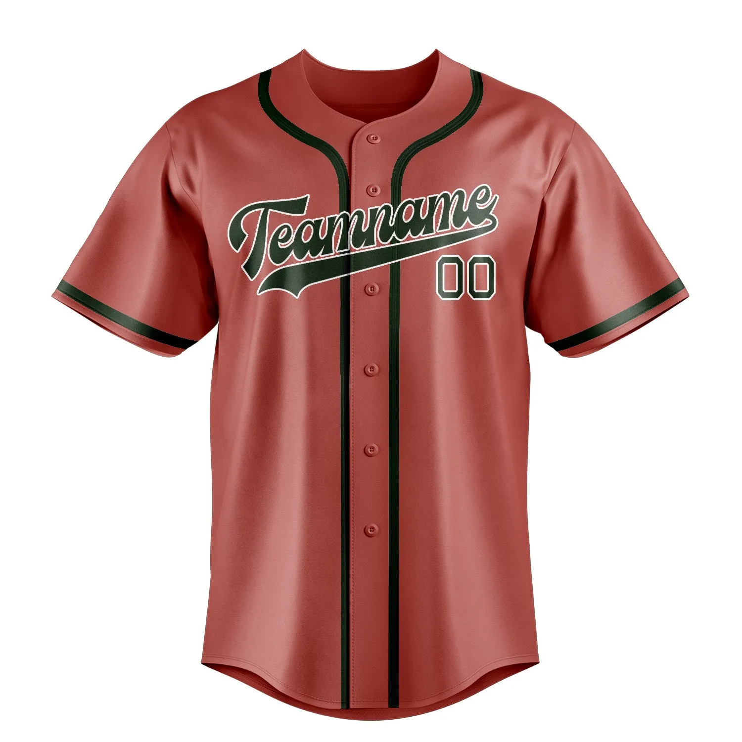 Custom Copper Rose Dark Green Baseball Jersey sold by Tailorly product image thumbnail 2