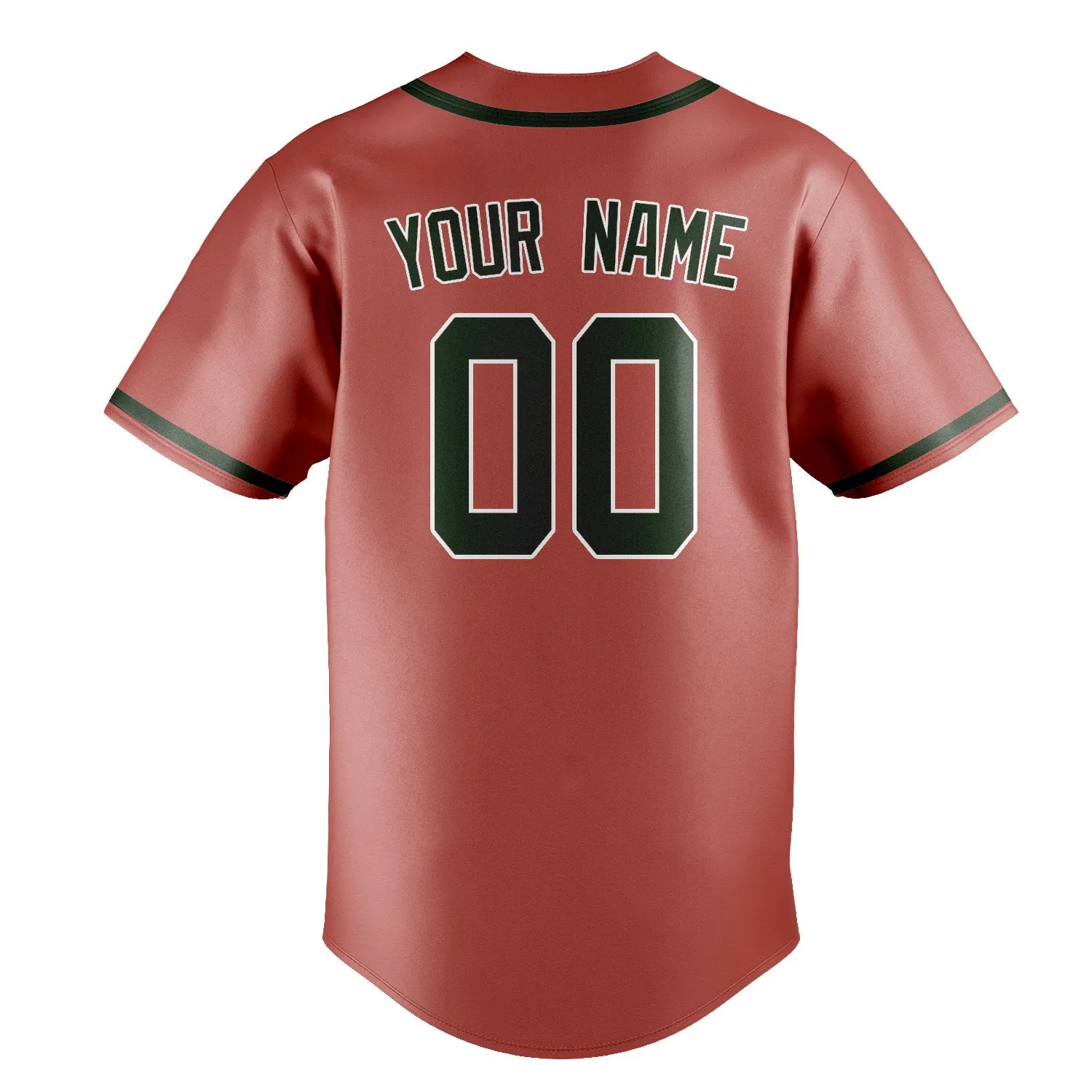 Custom Copper Rose Dark Green Baseball Jersey sold by Tailorly product image thumbnail 3