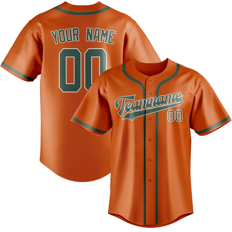 Custom Orange Blue Green Baseball Jersey made by Tailorly