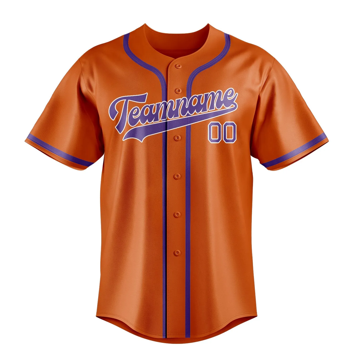 Custom Orange Light Purple Baseball Jersey sold by Tailorly product image thumbnail 2
