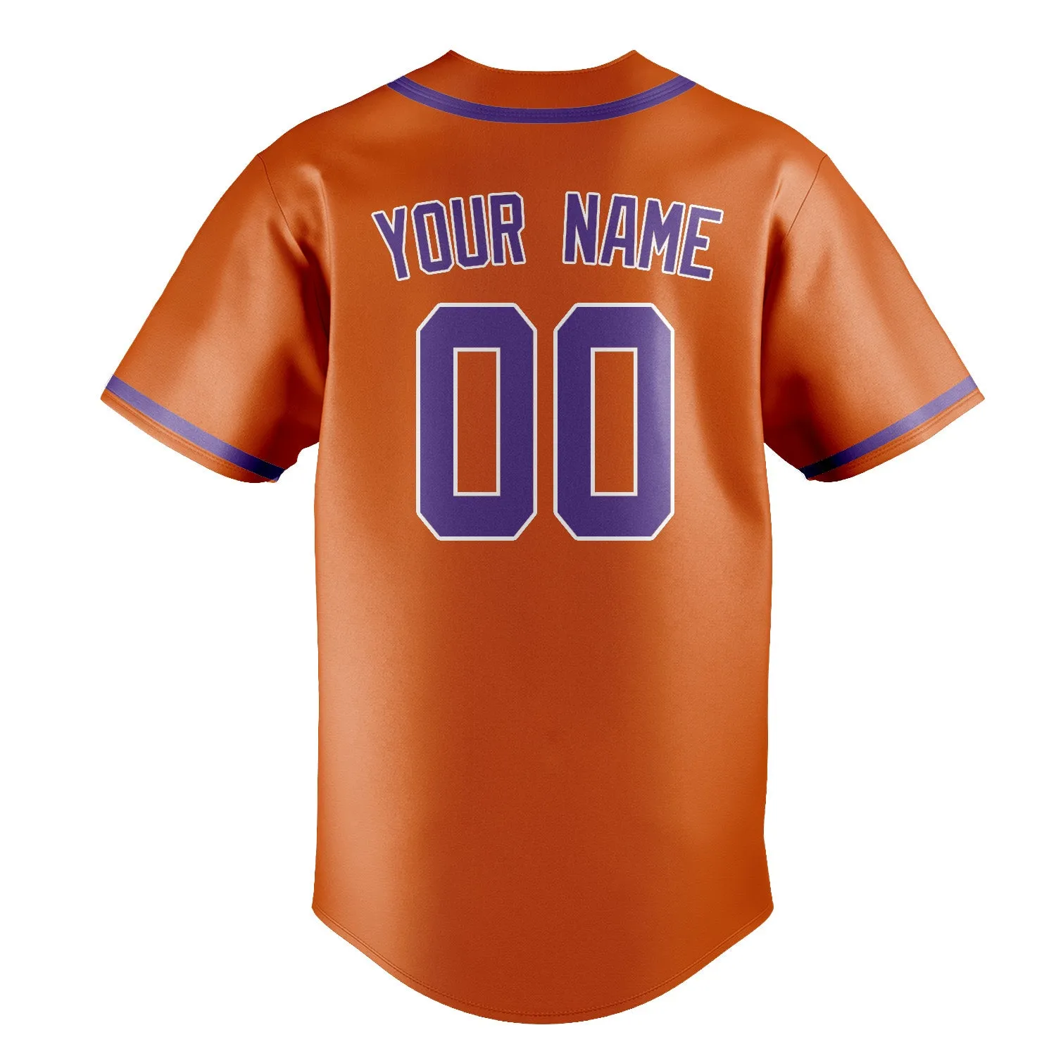 Custom Orange Light Purple Baseball Jersey sold by Tailorly product image thumbnail 3