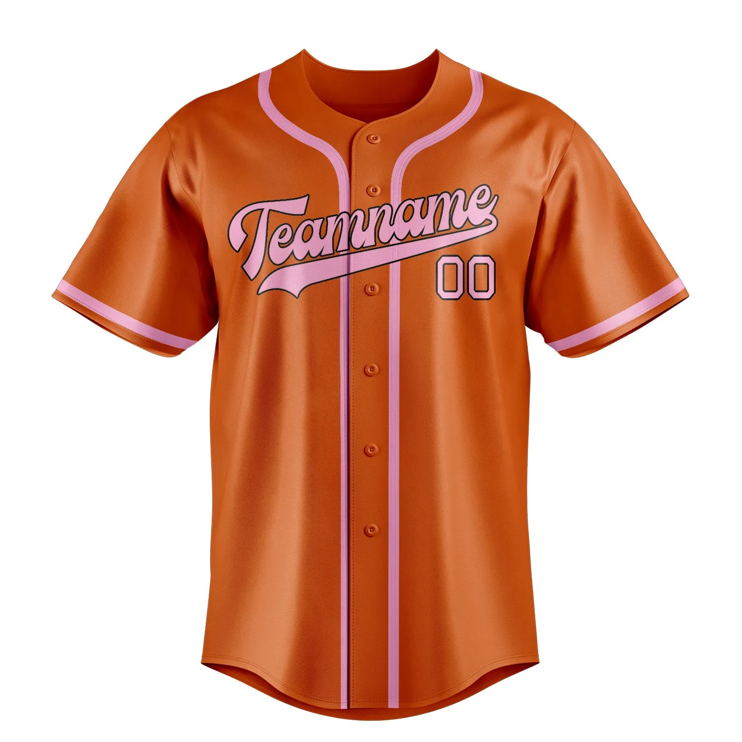 Custom Orange Light Pink Baseball Jersey sold by Tailorly product image thumbnail 2