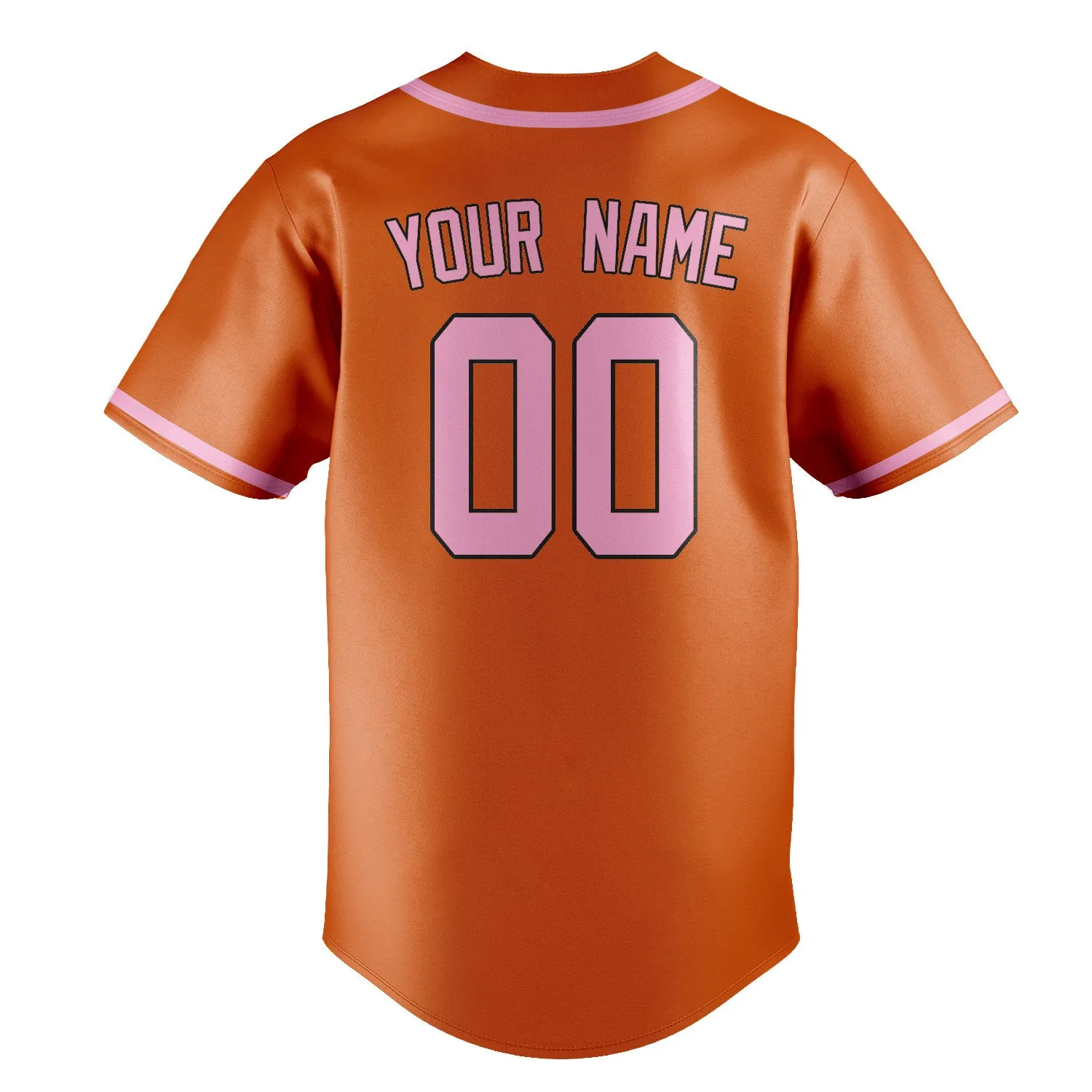 Custom Orange Light Pink Baseball Jersey sold by Tailorly product image thumbnail 3