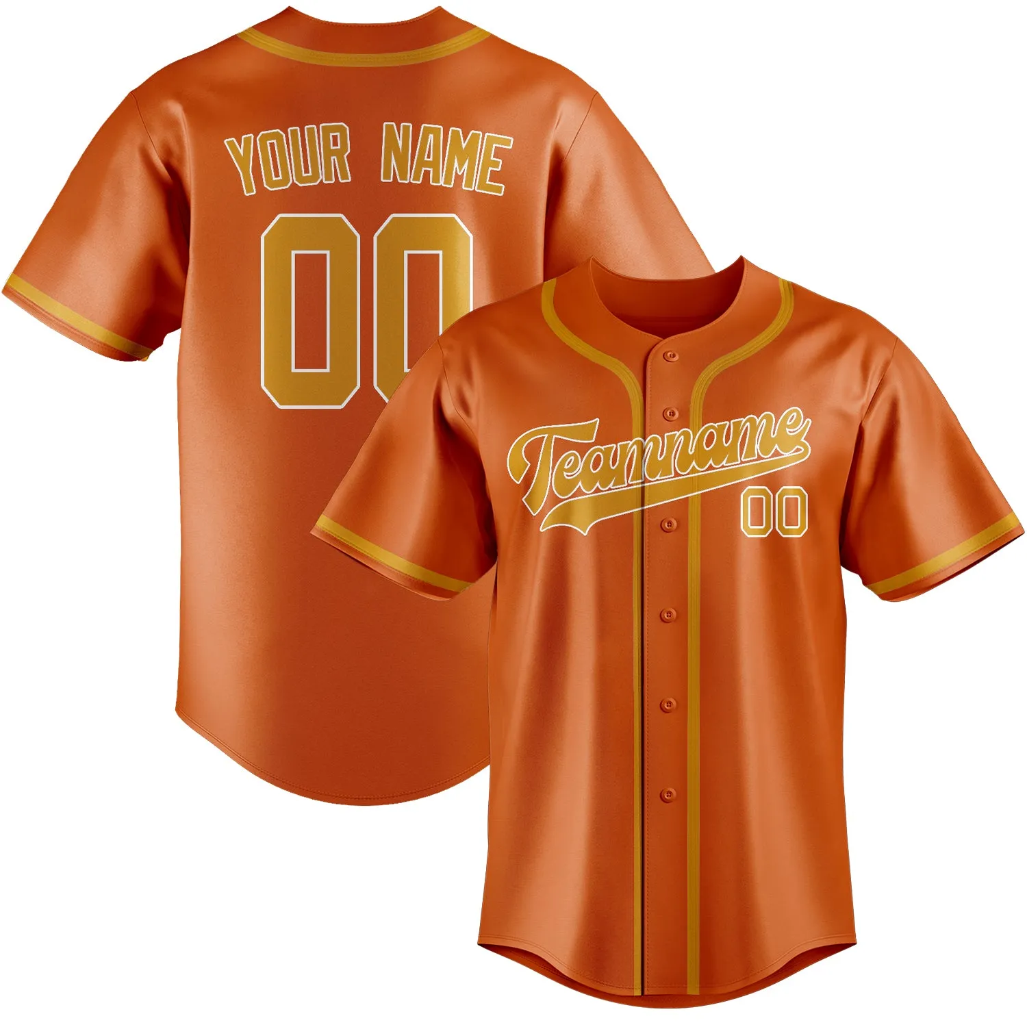 Custom Orange Yellow Baseball Jersey sold by Tailorly