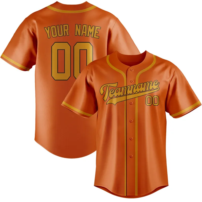 Custom Orange Yellow Baseball Jersey made by Tailorly