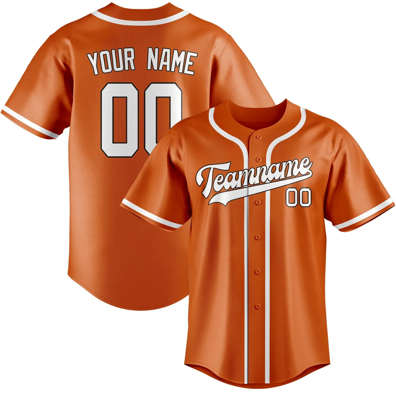 Custom Orange White Baseball Jersey sold by Tailorly