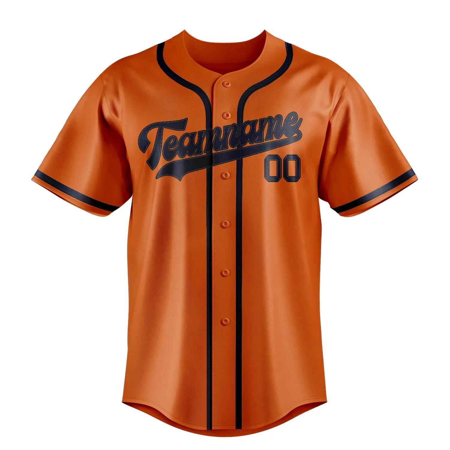 Custom Orange Navy Baseball Jersey sold by Tailorly product image thumbnail 2