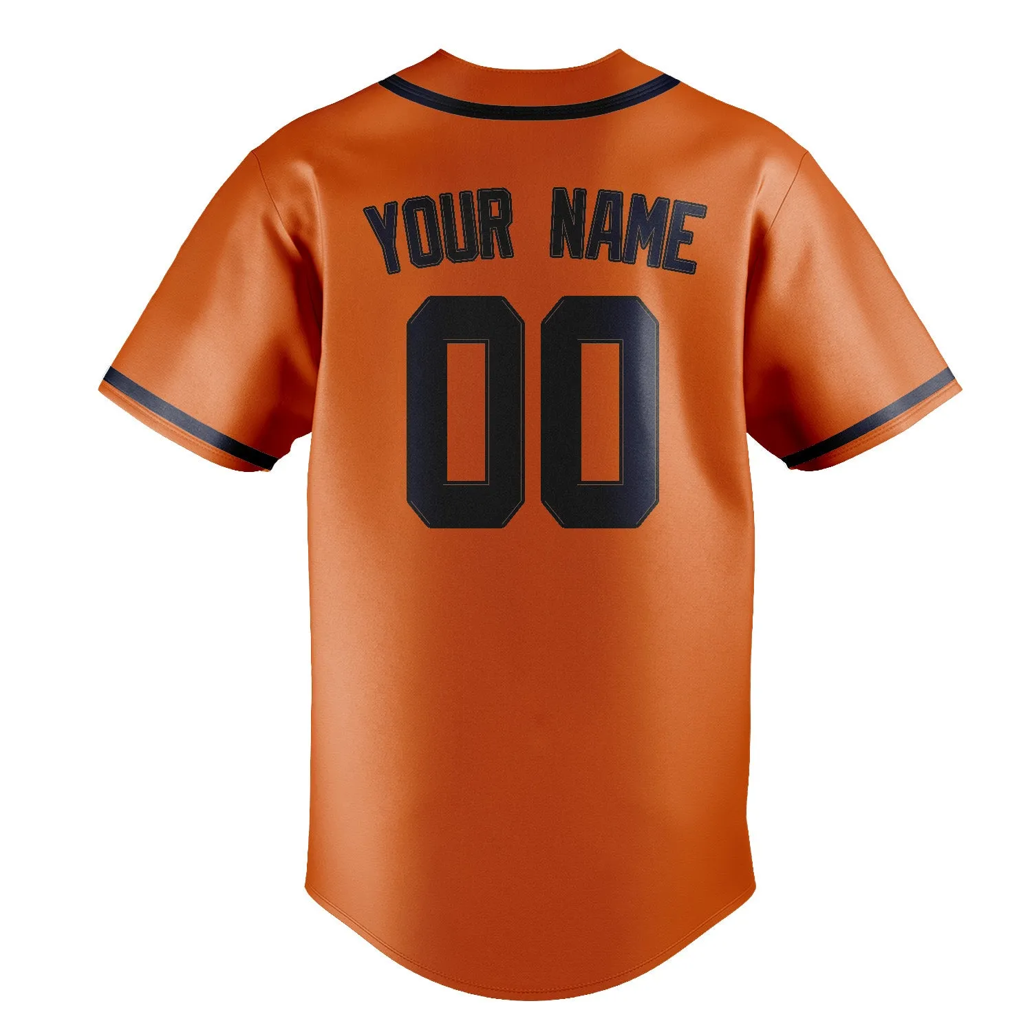 Custom Orange Navy Baseball Jersey sold by Tailorly product image thumbnail 3