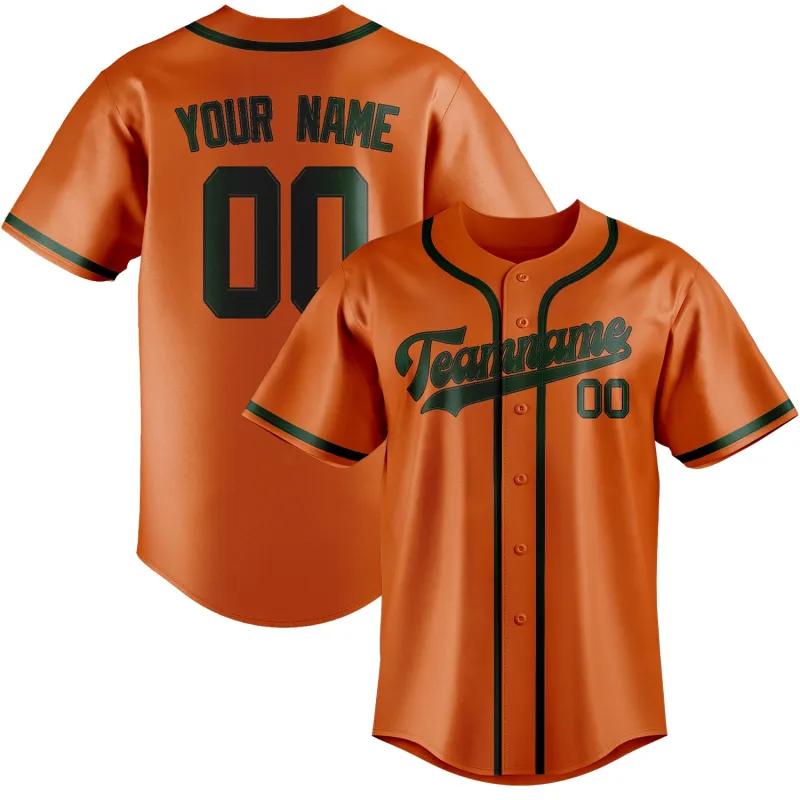 Custom Orange Green Baseball Jersey made by Tailorly