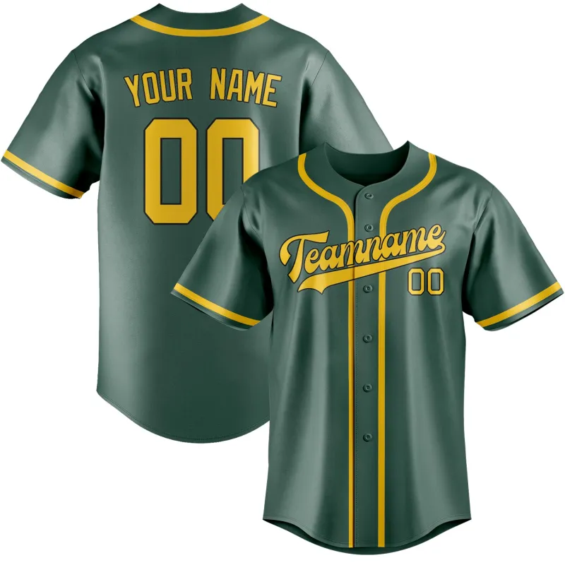Custom Blue Green Gold Baseball Jersey made by Tailorly