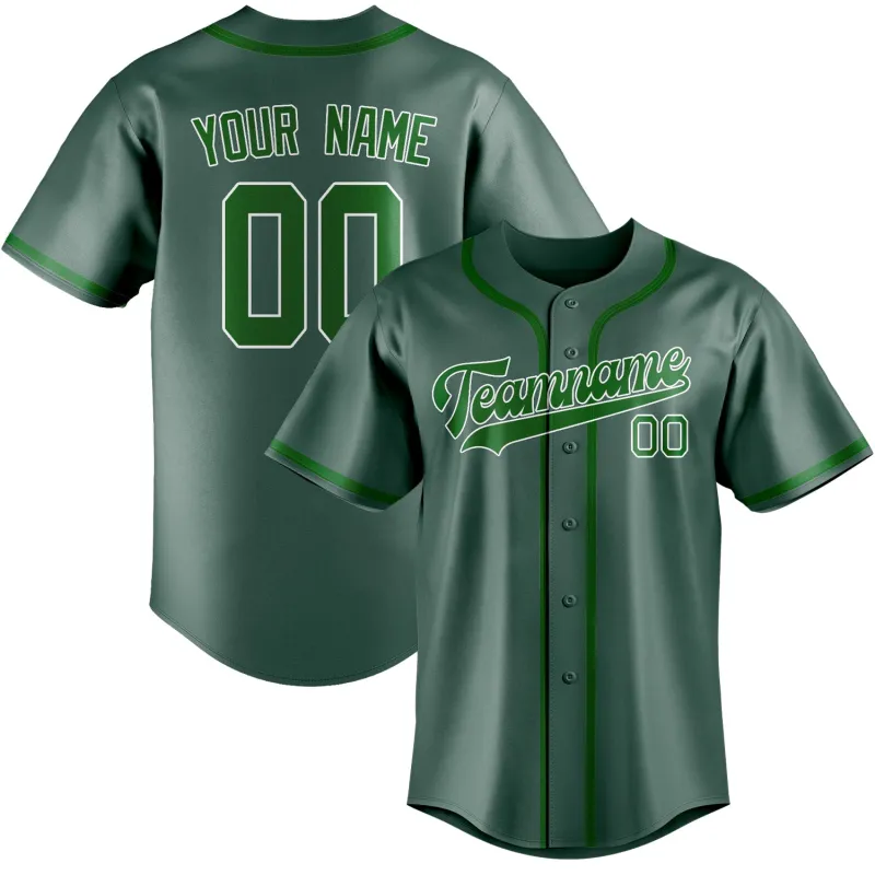 Custom Blue Green Emerald Green Baseball Jersey made by Tailorly