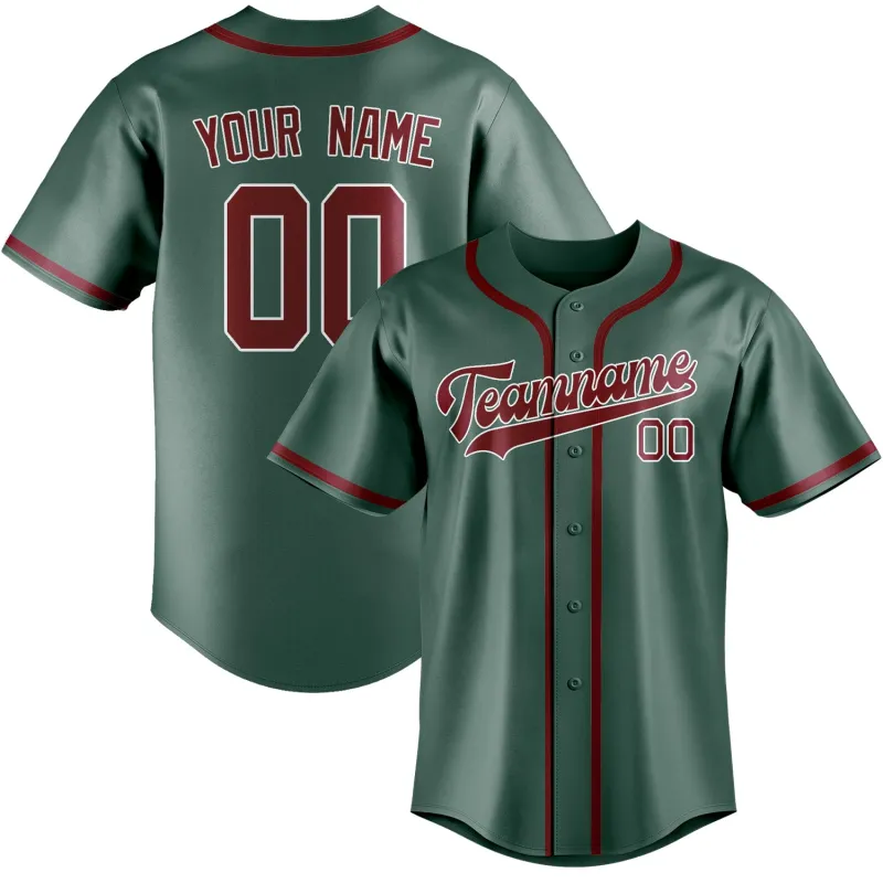 Custom Blue Green Crimson Red Baseball Jersey made by Tailorly