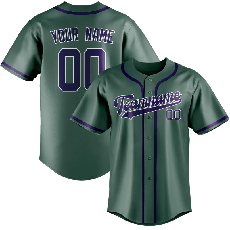 Custom Blue Green Purple Baseball Jersey made by Tailorly