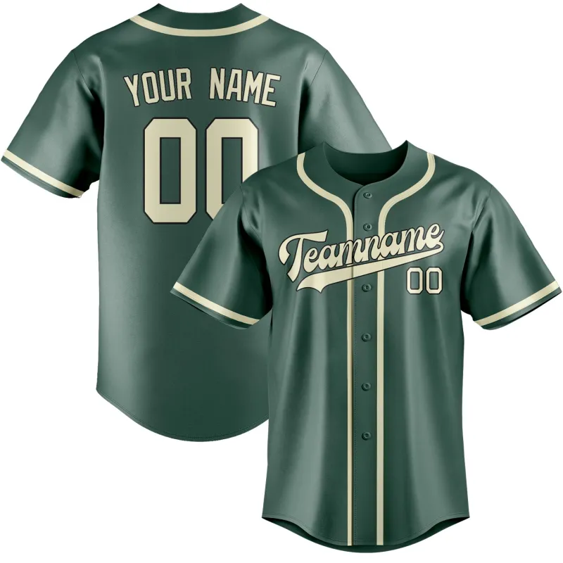 Custom Blue Green Cream Baseball Jersey made by Tailorly