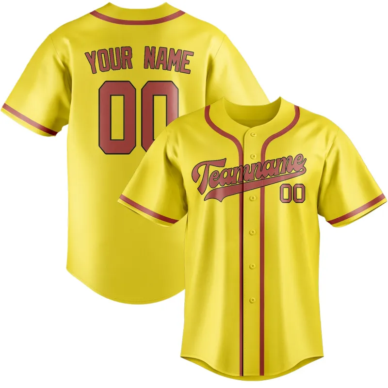 Custom Light Yellow Copper Rose Baseball Jersey made by Tailorly
