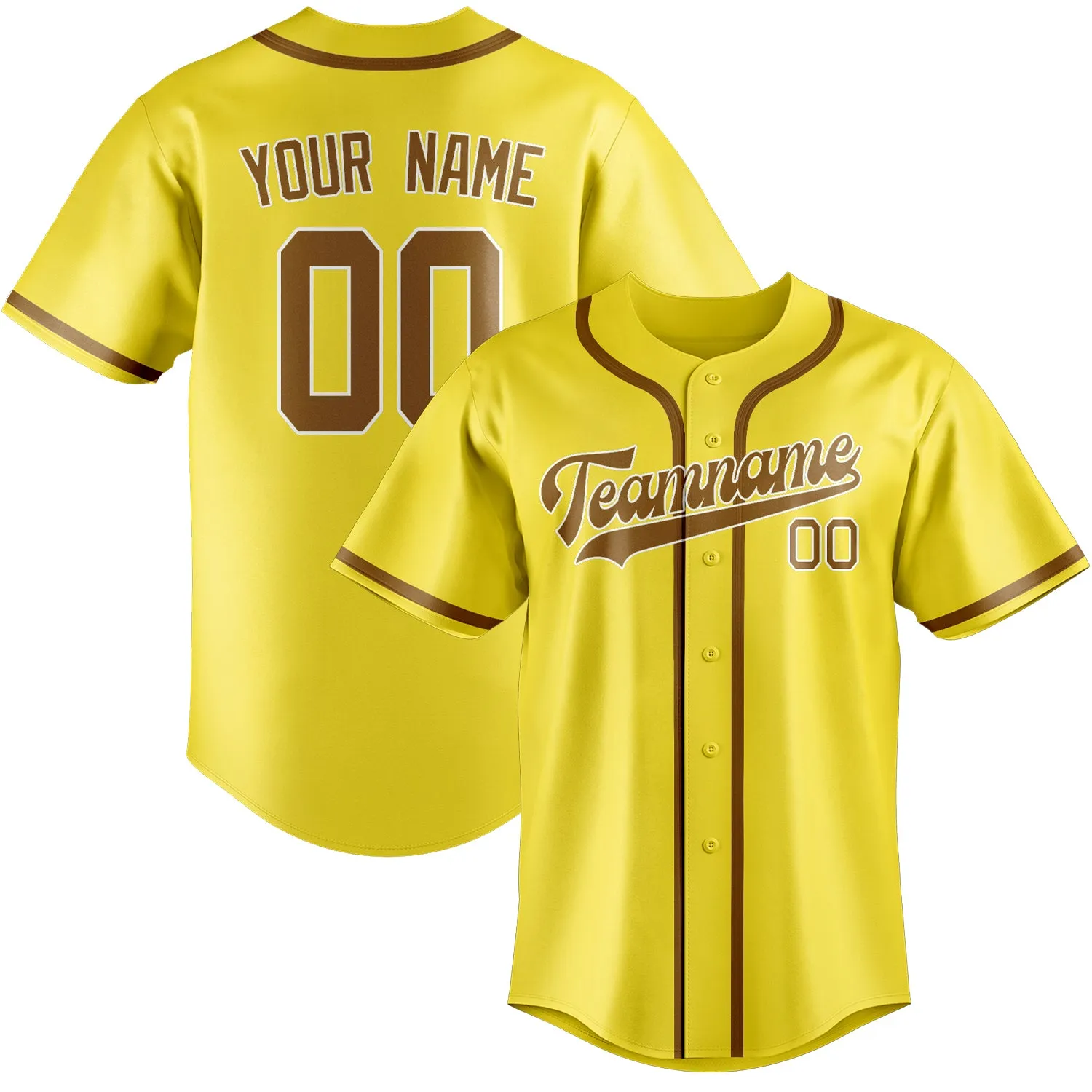 Custom Light Yellow Khaki Baseball Jersey sold by Tailorly