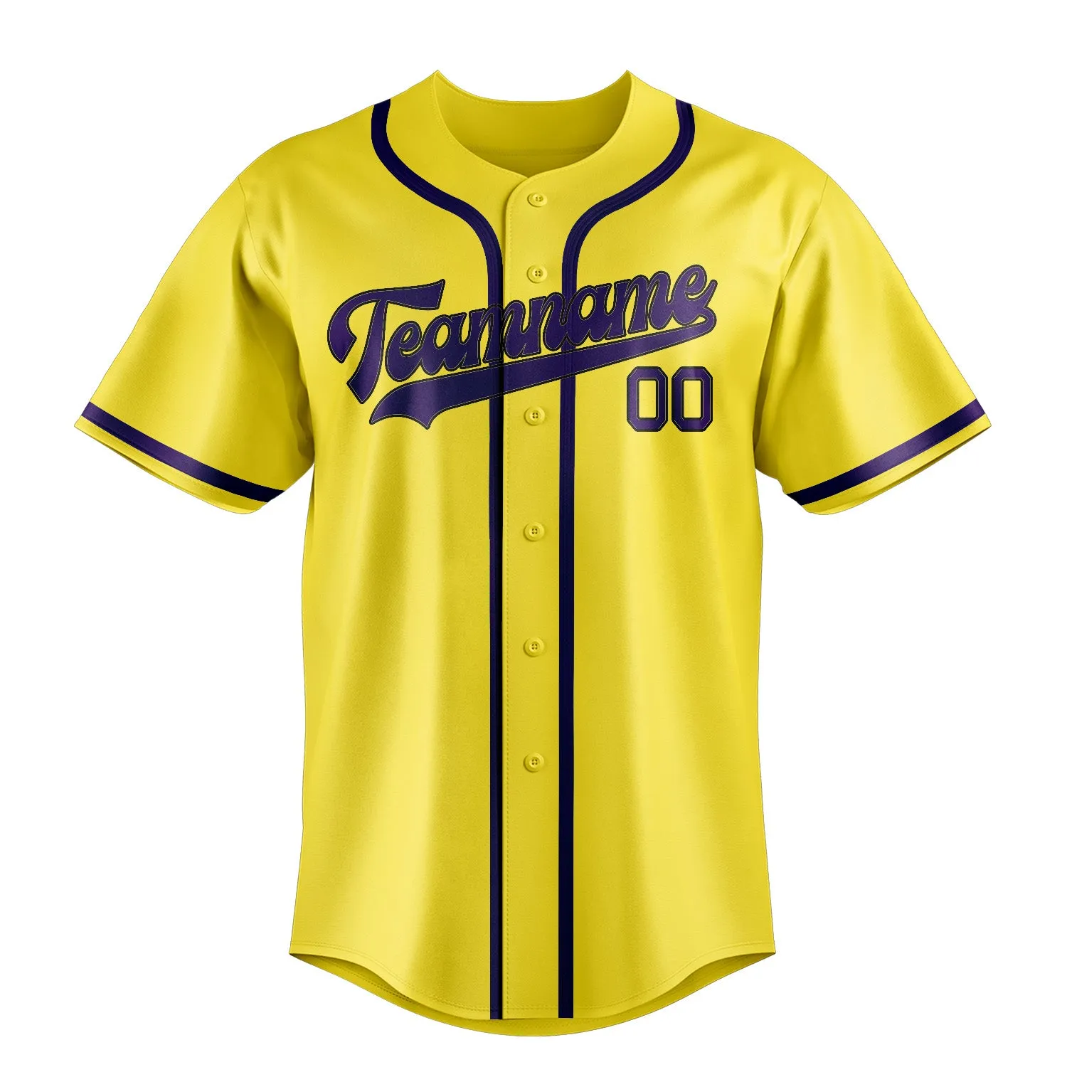 Custom Light Yellow Purple Baseball Jersey sold by Tailorly product image thumbnail 2