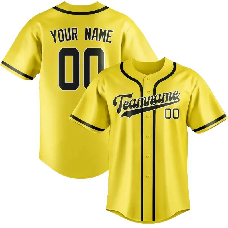 Custom Light Yellow Olive Baseball Jersey made by Tailorly