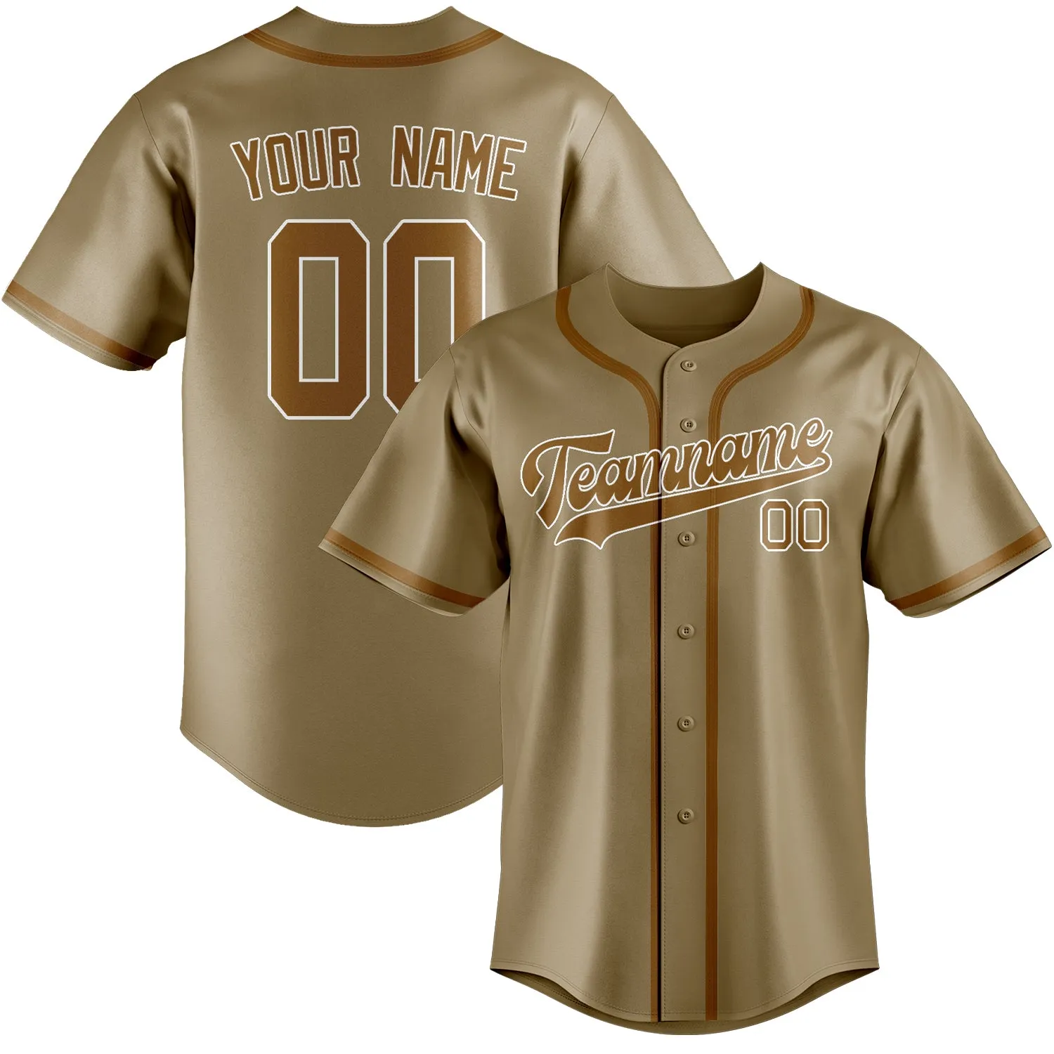 Custom Light Khaki Khaki Baseball Jersey sold by Tailorly