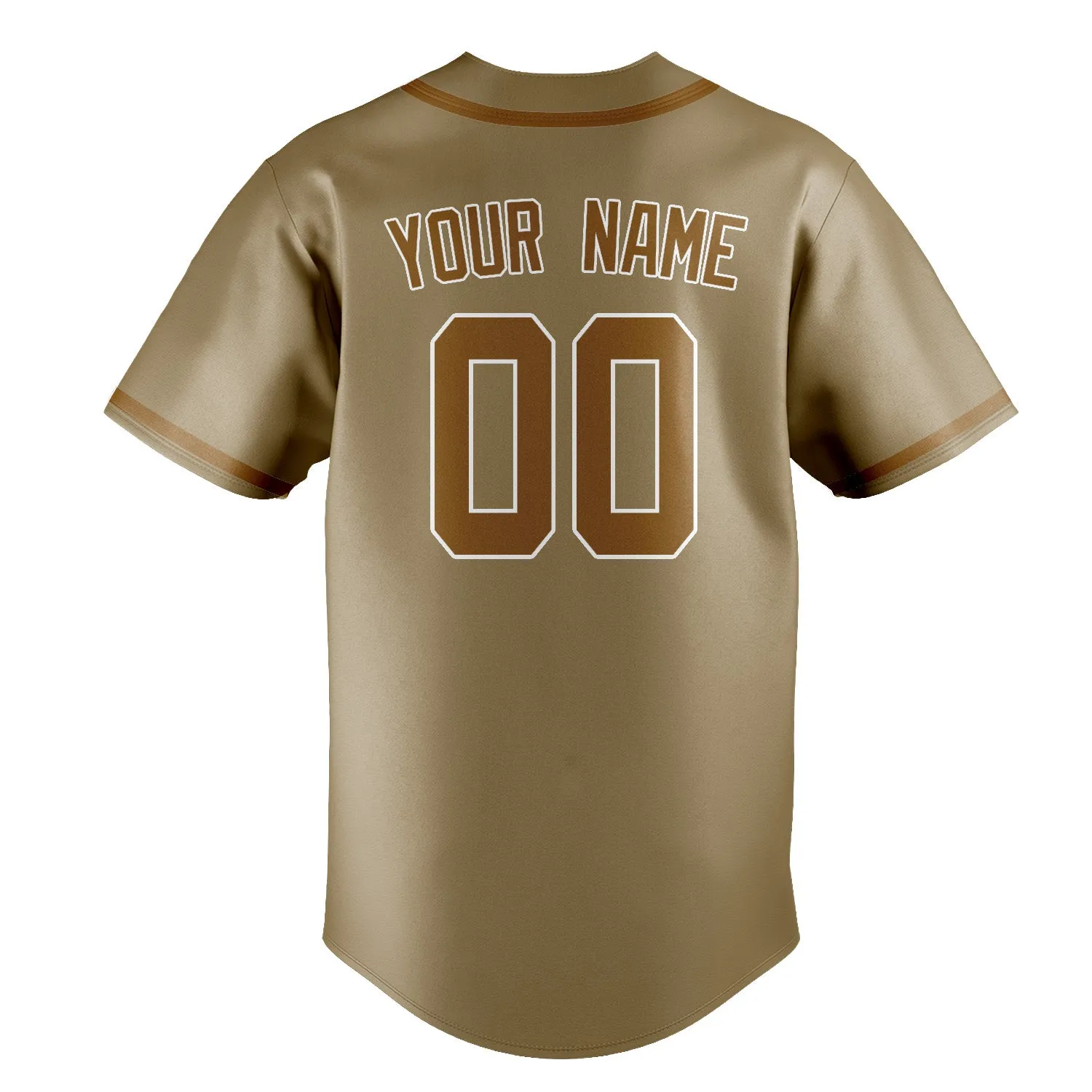 Custom Light Khaki Khaki Baseball Jersey sold by Tailorly product image thumbnail 3