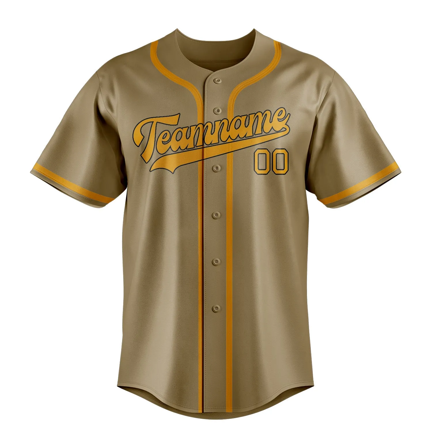 Custom Light Khaki Yellow Baseball Jersey sold by Tailorly product image thumbnail 2