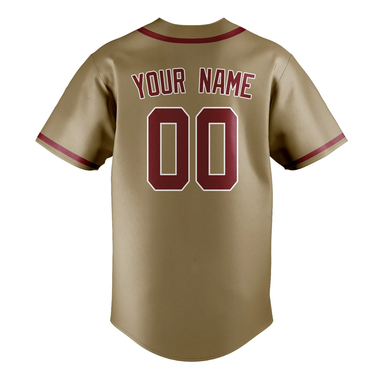 Custom Light Khaki Crimson Red Baseball Jersey sold by Tailorly product image thumbnail 3