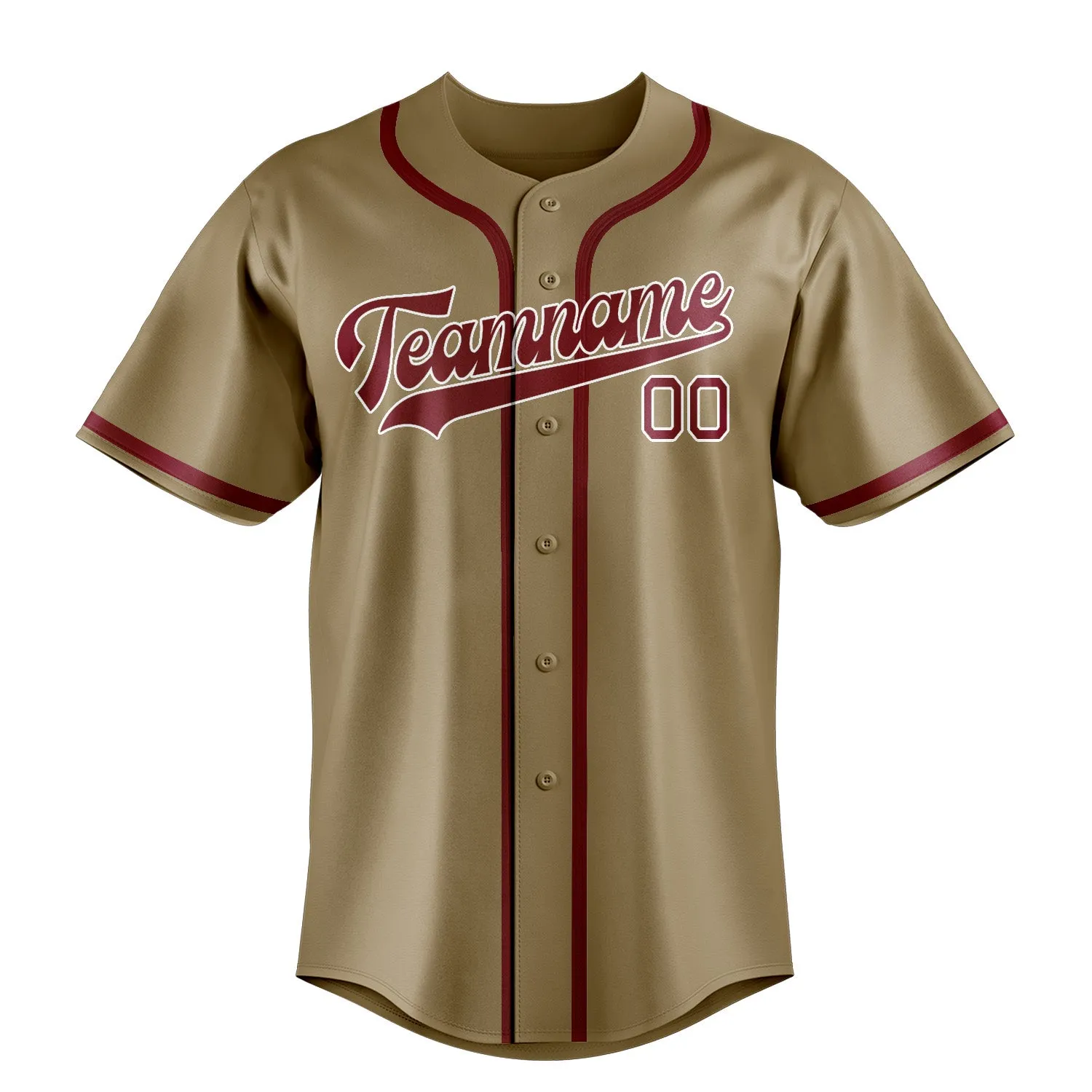 Custom Light Khaki Crimson Red Baseball Jersey sold by Tailorly product image thumbnail 2
