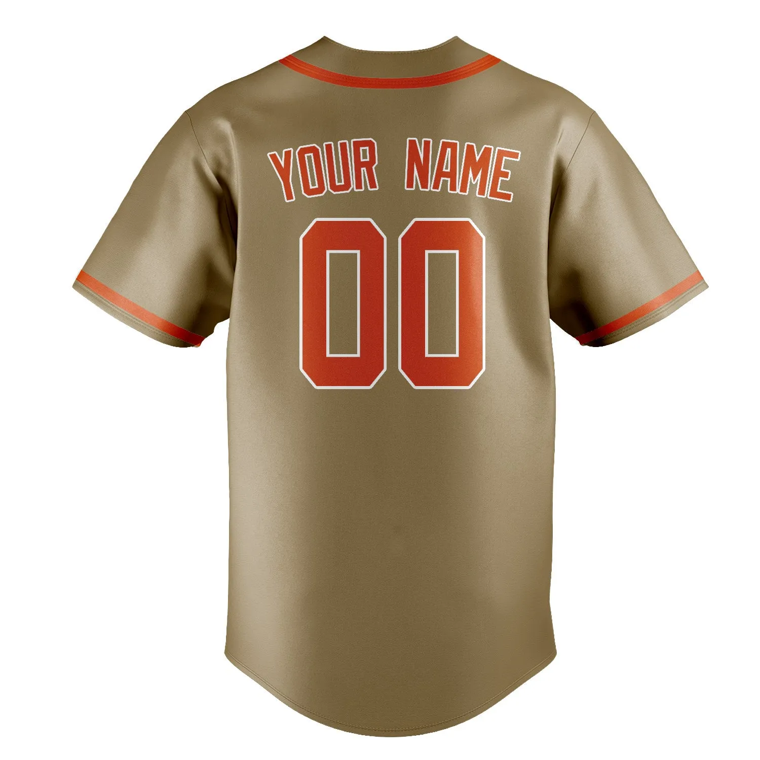 Custom Light Khaki Orange Red Baseball Jersey sold by Tailorly product image thumbnail 3
