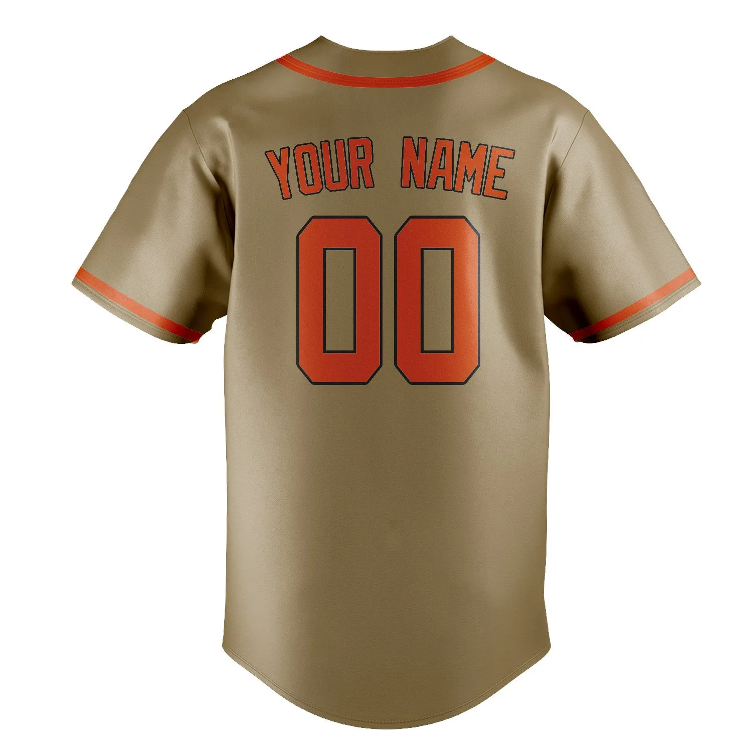 Custom Light Khaki Orange Red Baseball Jersey sold by Tailorly product image thumbnail 3