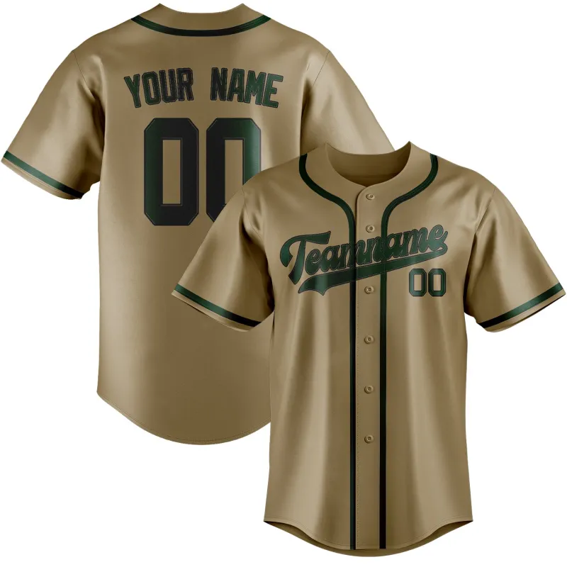 Custom Light Khaki Green Baseball Jersey made by Tailorly