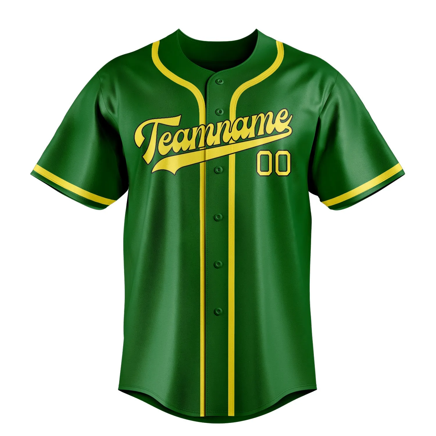 Custom Emerald Green Light Yellow Baseball Jersey sold by Tailorly product image thumbnail 2