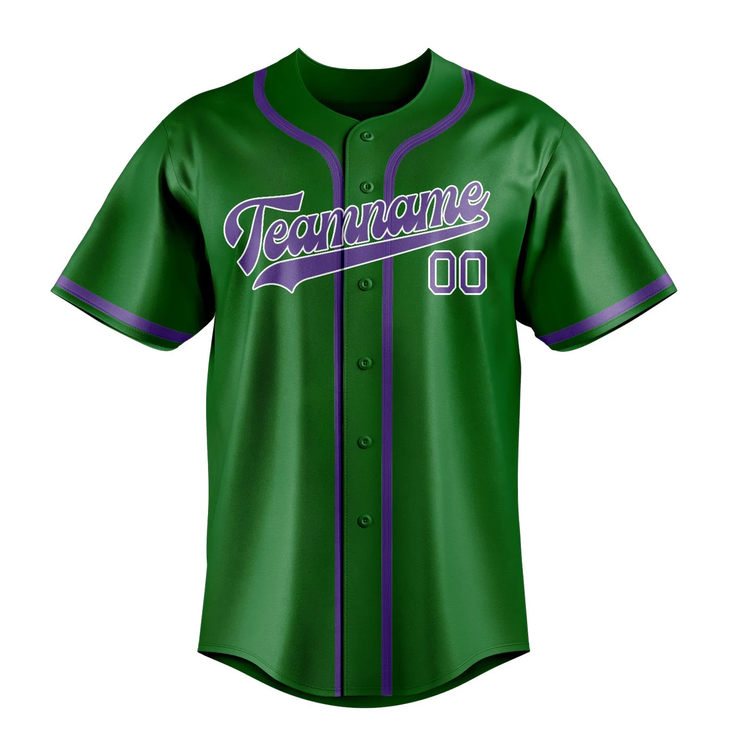 Custom Emerald Green Light Purple Baseball Jersey sold by Tailorly product image thumbnail 2