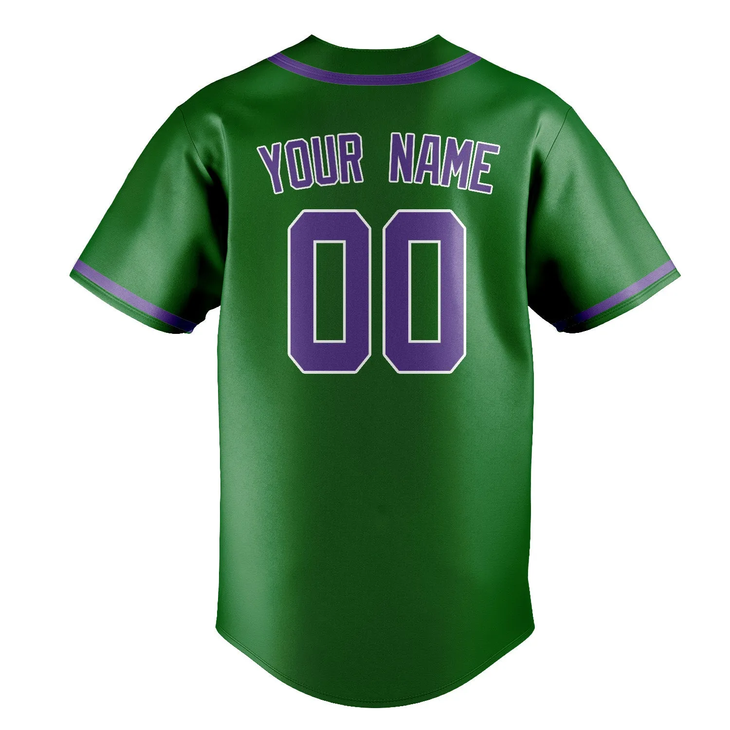 Custom Emerald Green Light Purple Baseball Jersey sold by Tailorly product image thumbnail 3