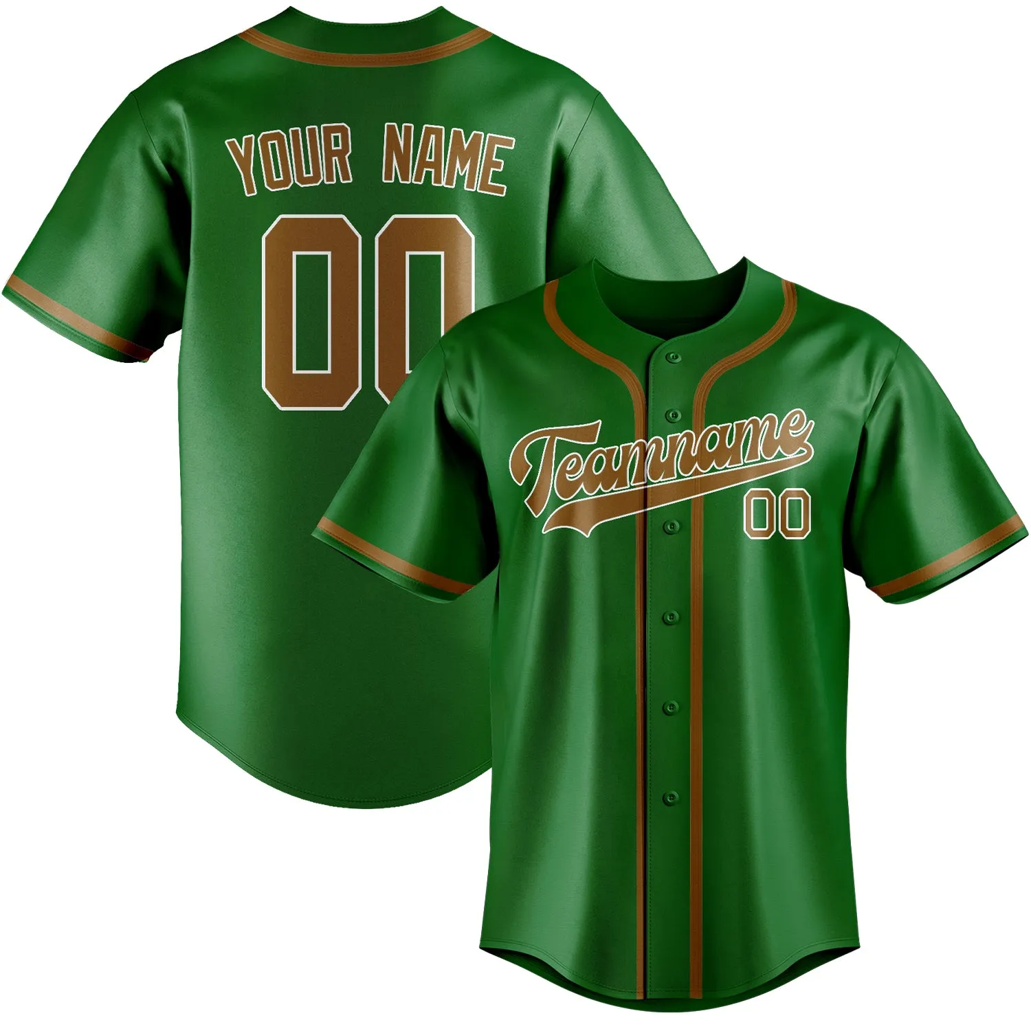 Custom Emerald Green Khaki Baseball Jersey sold by Tailorly