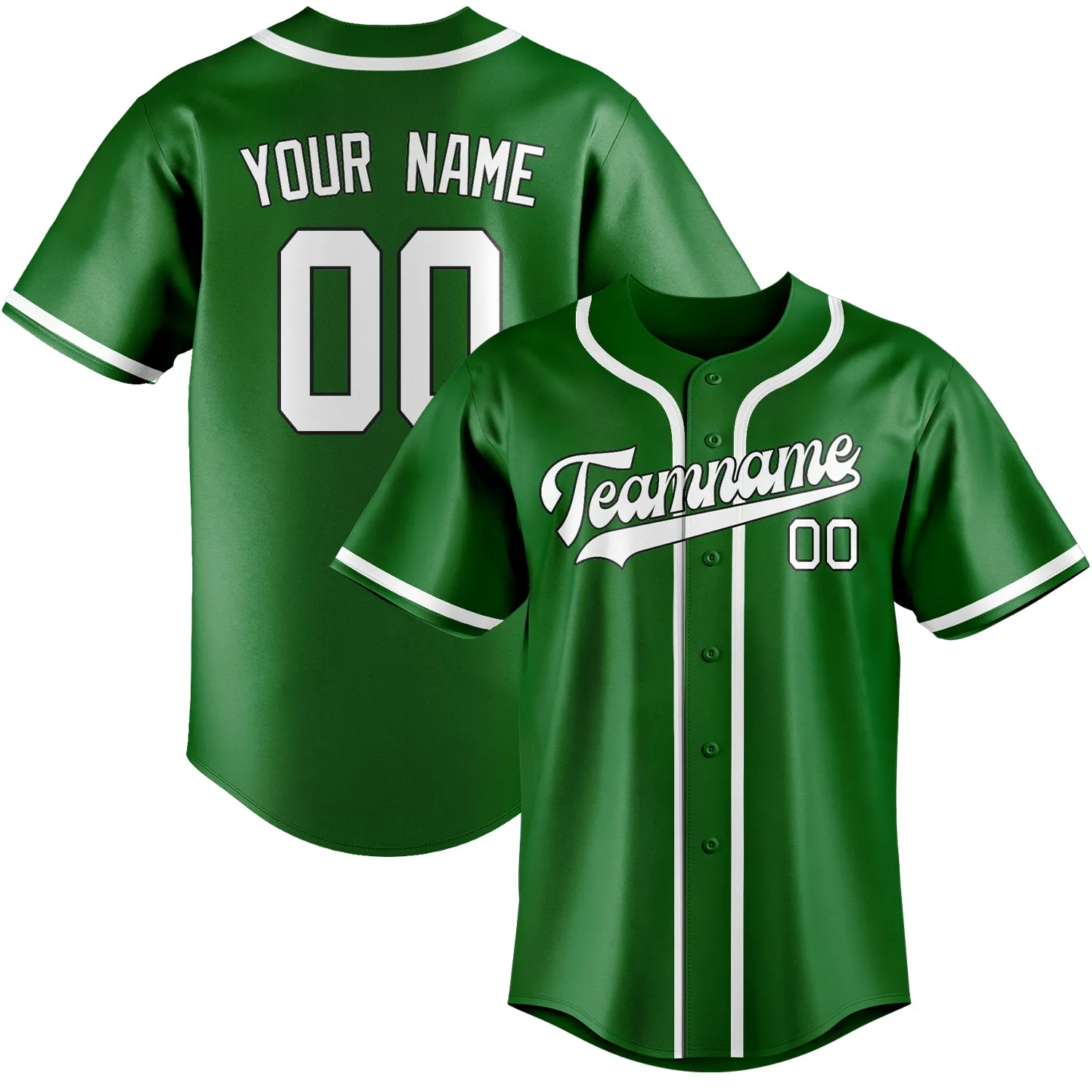 Custom Emerald Green White Baseball Jersey sold by Tailorly